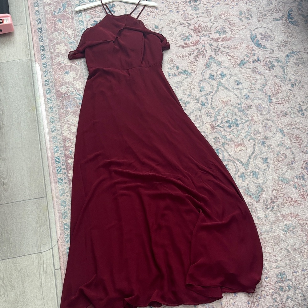 Spaghetti Strap Darker Than burgundy Maxi Dress